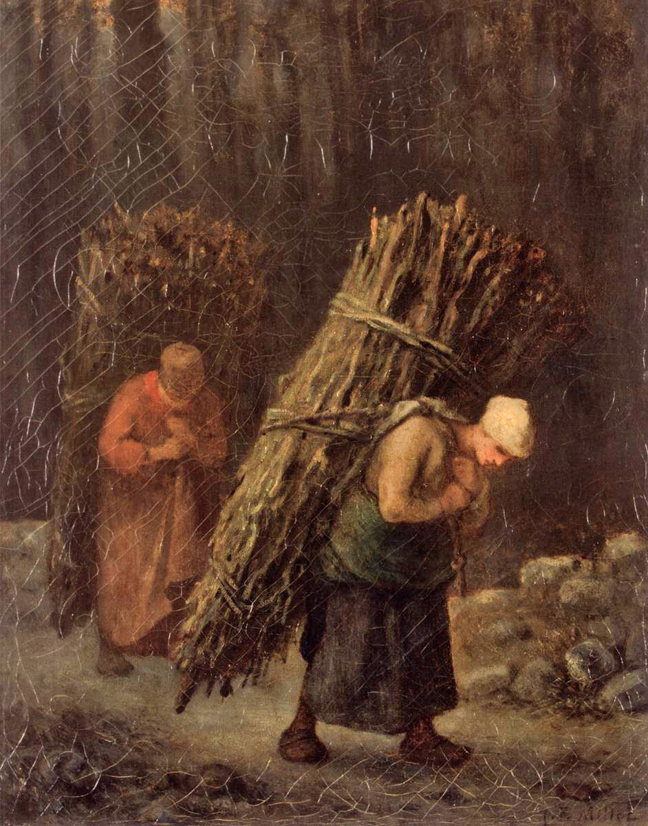 peasant girls with brushwood